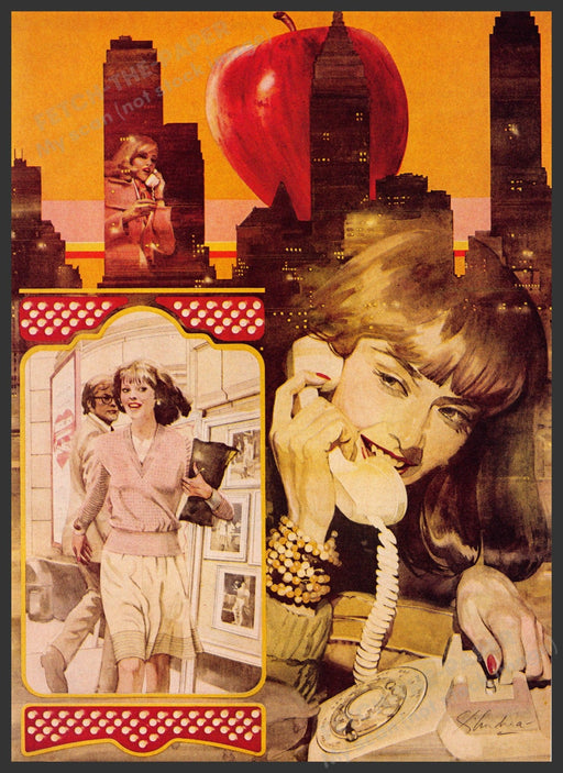 Bernard D'Andrea Artist 1970s Magazine Illustration "Leaving the City" Fetch-the-Paper