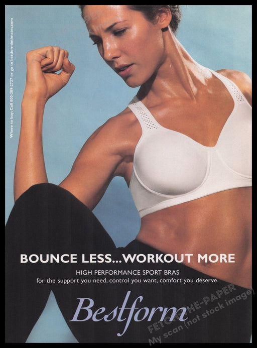 Bestform Workout Clothing 2000s Print Advertisement Ad 2004 Sports Bra Fetch the Paper!