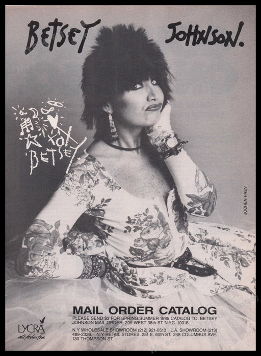 Betsey Johnson 1980s Print Advertisement Ad 1985 Fetch the Paper!