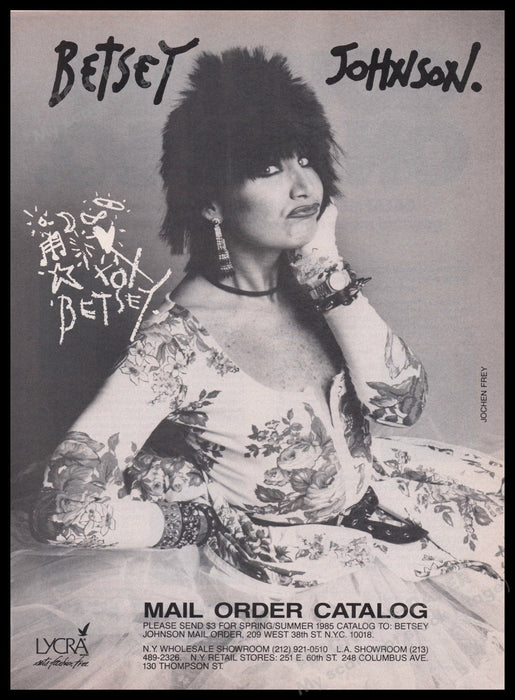 Betsey Johnson 1980s Print Advertisement Ad 1985 Fetch the Paper!