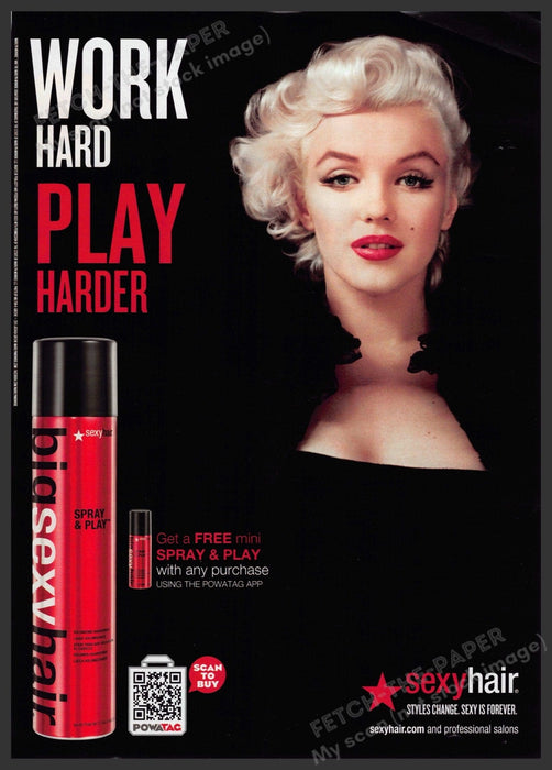 Big Sexy Hair 2010s Print Advertisement Ad 2015 Marilyn Monroe Big Sexy Hair
