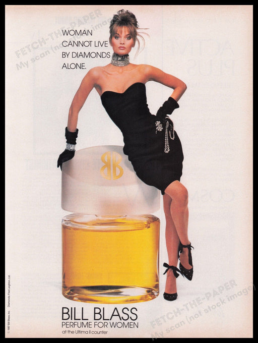 Bill Blass Perfume 1980s Print Advertisement Ad 1988 Legs Promo Fetch the Paper!