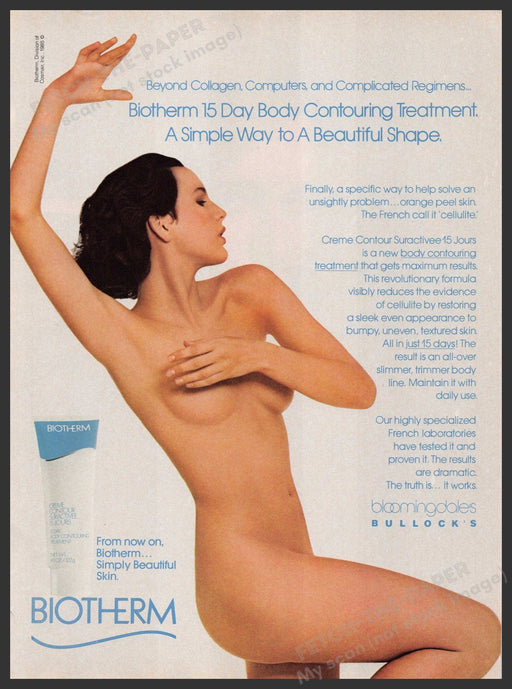 Biotherm 1980s Print Advertisement Ad 1985 Body Contouring Skin Bare Biotherm