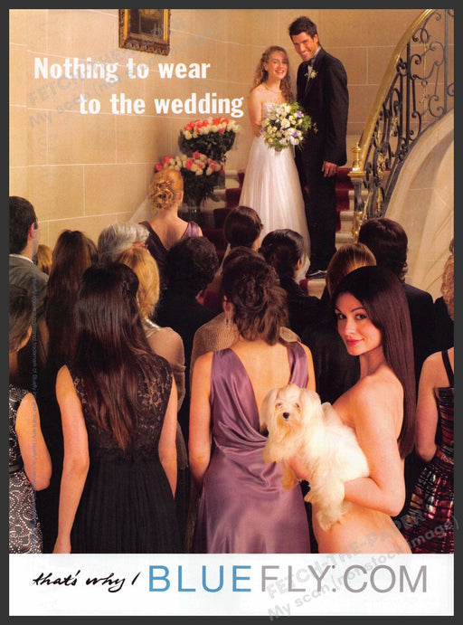 Bluefly 2000s Print Advertisement Ad 2008 Bare "Nothing to wear to the wedding" Bluefly