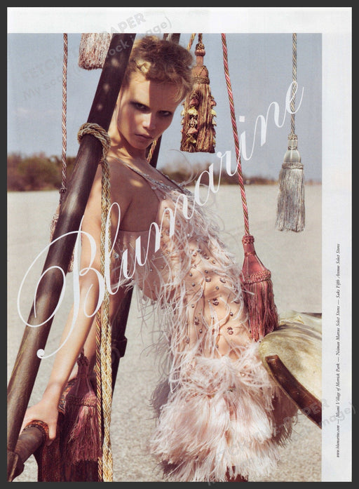 Blumarine Clothing 2000s Print Advertisement Ad 2008 High Fashion Beach Sand Fetch the Paper!