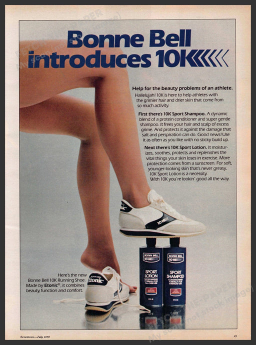 Bonne Bell Shoes 1970s Print Advertisement 1979 Legs 10k Running Bonne Bell