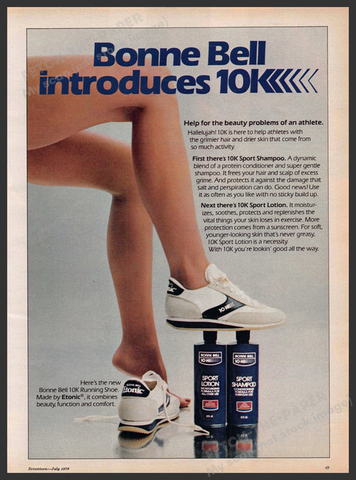 Bonne Bell Shoes 1970s Print Advertisement 1979 Legs 10k Running Bonne Bell