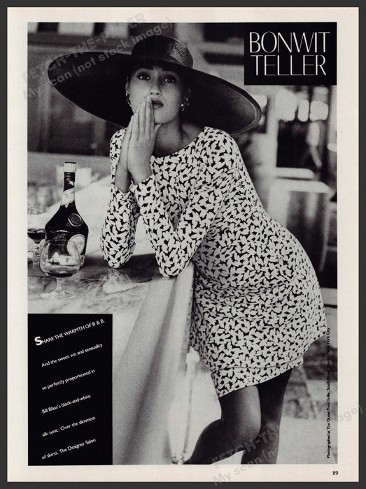 Bonwit Teller Bill Blass Dress 1980s Print Advertisement Ad 1987 Legs Fetch-the-Paper