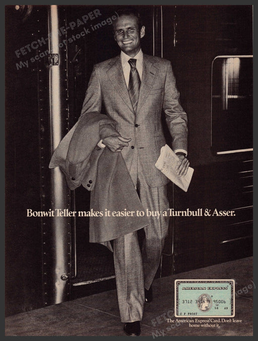 Bonwit Teller NYC Turnbull American Express 1970s Print Advertisement Ad 1977 Fetch-the-Paper