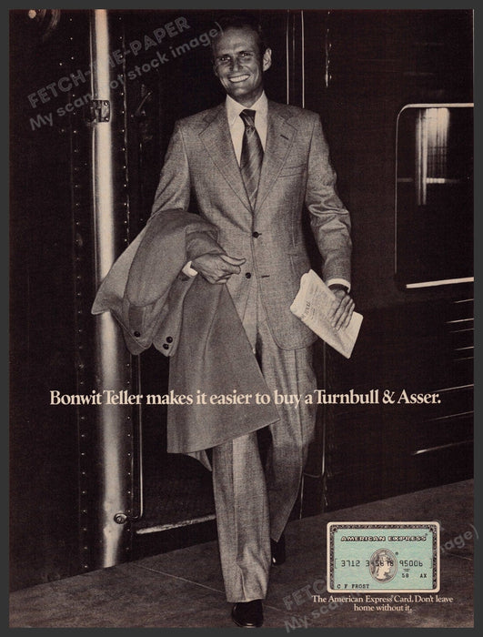 Bonwit Teller NYC Turnbull American Express 1970s Print Advertisement Ad 1977 Fetch-the-Paper