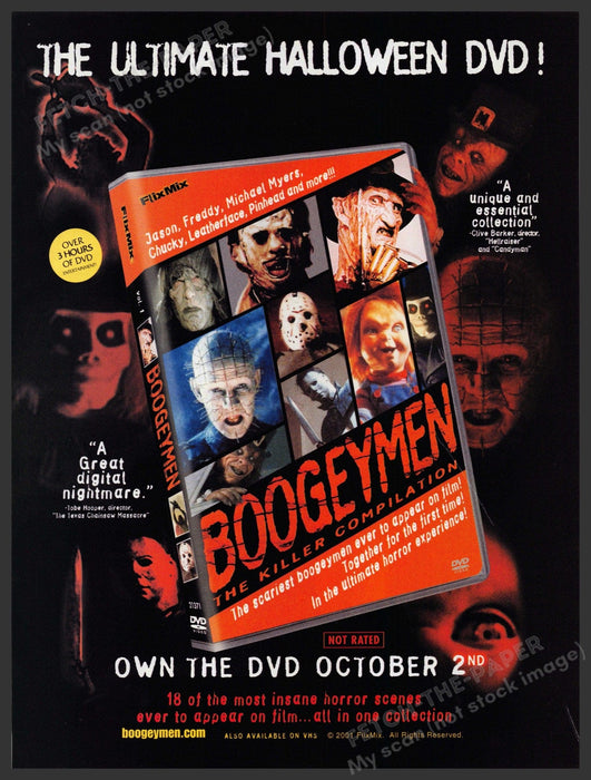 Boogeymen 2000s Print Advertisement 2001 The Killer Compilation Promo Halloween Fetch-the-Paper