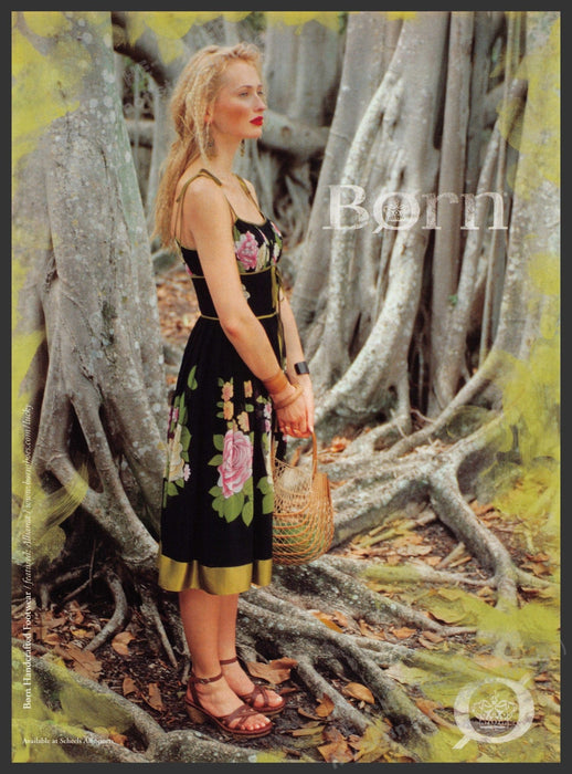 Born Shoes 2000s Print Advertisement Ad 2006 Legs Trees Forest Fetch the Paper!