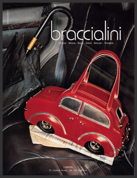 Braccialini Handbag 2000s Print Advertisement 2005 Car London Fetch-the-Paper