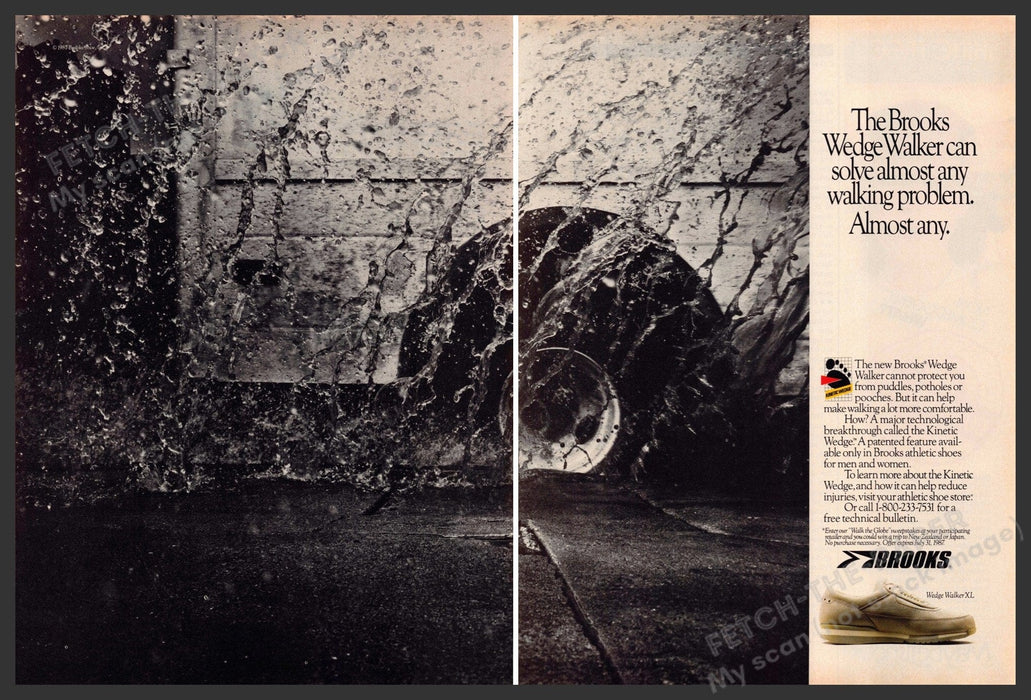 Brooks 1980s Magazine Print Advertisement (2 pages) 1987 Wedge Walker Brooks