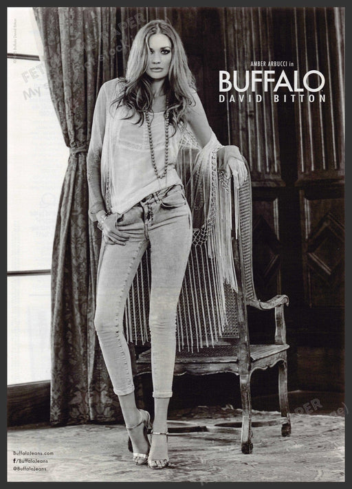 Buffalo David Bitton 2010s Print Advertisement Ad 2015 Amber Arbucci Long Legs Buffalo David Bitton