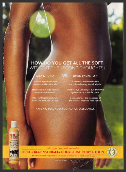 Burt's Bees 2000s Magazine Print Advertisement 2009 Bare Body Skin Soft Burt's Bees