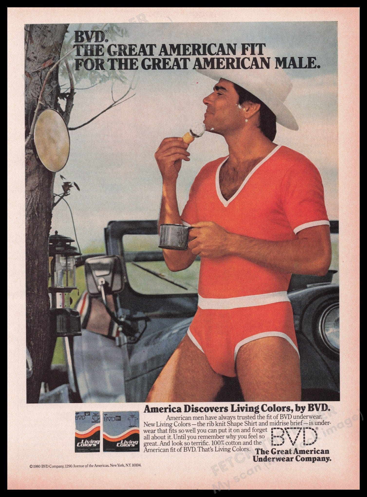 BVD Men's Underwear 1980s Print Advertisement Ad 1980 "Great American