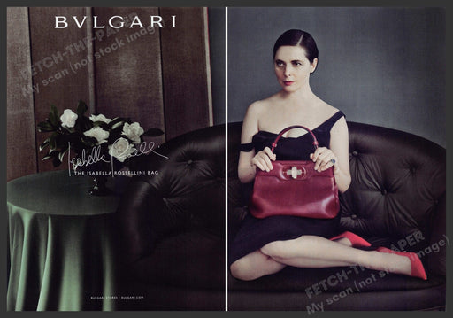 BVLGARI Isabella Rossellini Bag 2010s Print Advertisement (2 page) 2012 Fetch-the-Paper