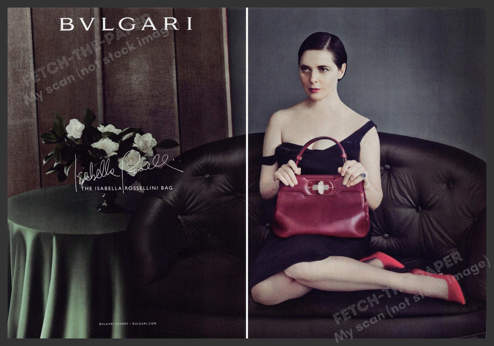 BVLGARI Isabella Rossellini Bag 2010s Print Advertisement (2 page) 2012 Fetch-the-Paper