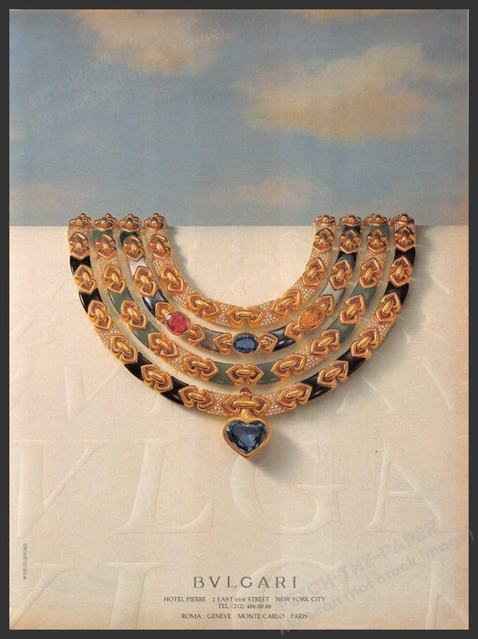 BVLGARI Necklace 1980s Print Advertisement 1986 Jewelry Fetch-the-Paper