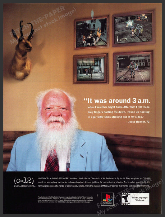 C-12 Final Resistance 2000s Video Game Print Advertisement 2002 Fetch-the-Paper