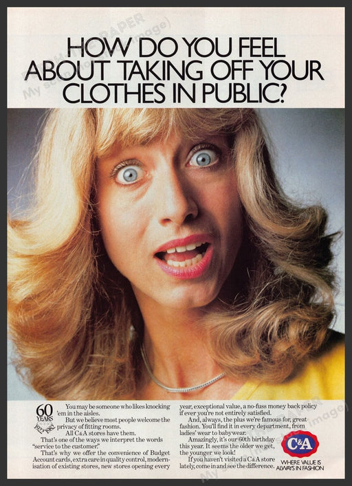 C&A UK Retail Clothing Stores 1980s Print Advertisement Ad 1982 Fetch the Paper!