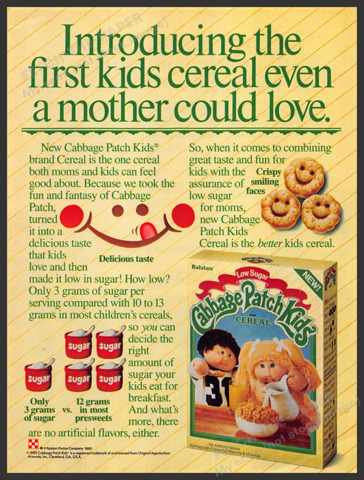 Cabbage Patch Kids 1980s Magazine Print Advertisement 1985 Cereal Cabbage Patch Kids
