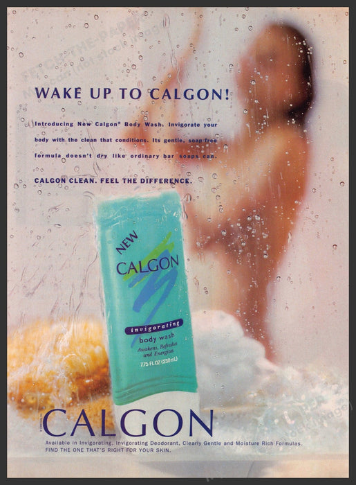 Calgon 1990s Print Advertisement Ad 1993 Invigorating Shower Door Calgon