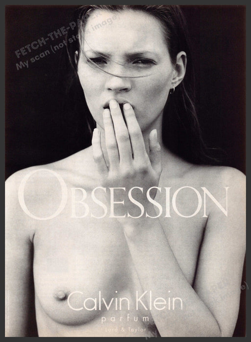 Calvin Klein 1990s Print Advertisement Ad 1994 Obsession Kate Moss Bare Calvin Klein