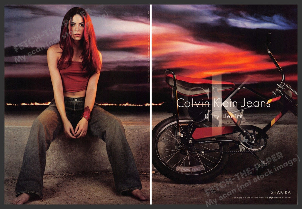 Calvin Klein 2000s Print Advertisement (2 pages) 2000 Shakira Dirty Denim Jeans Calvin Klein