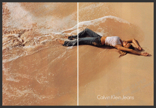 Calvin Klein Jeans 2000s Print Advertisement (2 pages) 2006 Laying on the Beach Calvin Klein