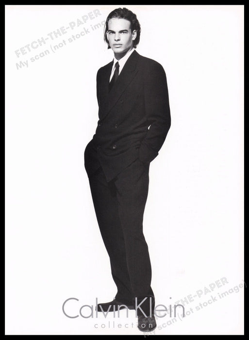 Calvin Klein Joel West 1990s Print Advertisement Ad 1995 Clothing Male Model Fetch-the-Paper