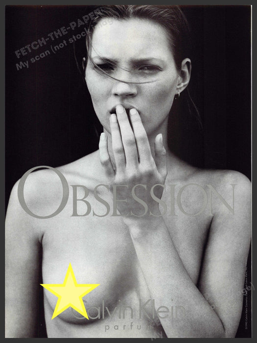 Calvin Klein Kate Moss 1990s Print Advertisement 1993 (Star is not on the ad) Fetch-the-Paper
