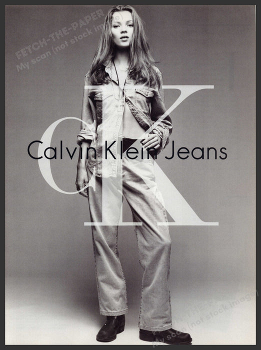 Calvin Klein Kate Moss Baggy Clothes 1990s Print Advertisement Ad 1992 Fetch the Paper!