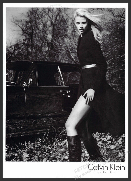 Calvin Klein Lara Stone 2010s Print Advertisement 2012 Legs Dutch Model Fetch-the-Paper