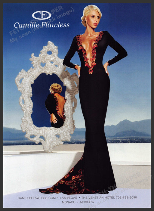 Camille Flawless Dress 2000s Print Advertisement Ad 2013 Sexy Plunge Fetch the Paper!