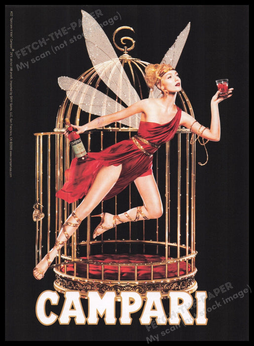 Campari #22 Spiccare il Volo 2000s Print Advertisement Ad 2005 Alcohol Fairy Fetch the Paper!