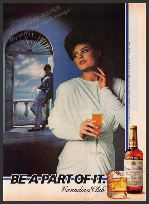 Canadian Club 1980s Magazine Print Advertisement 1984 Be a Part of It Window Canadian Club