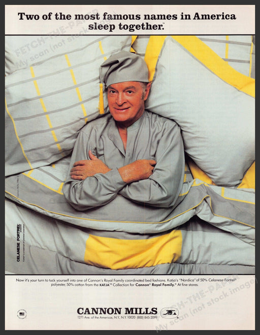 Cannon Mills Sheets Linens Bob Hope 1980s Print Advertisement Ad 1984 Fetch-the-Paper