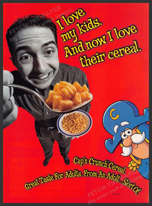 Cap'n Crunch Cereal 1990s Print Advertisement Ad 1998 Cap 'n Crunch