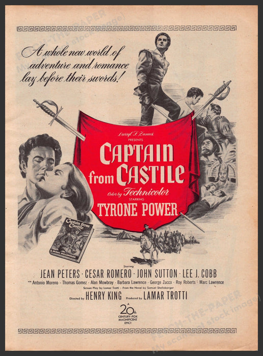 "Captain from Castle" Movie Release 1940s Print Advertisement Ad 1947 Fetch-the-Paper