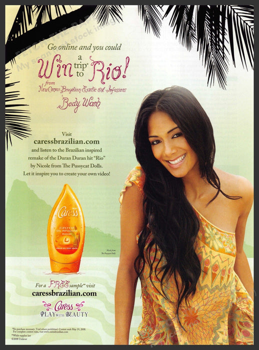Caress 2000s Print Advertisement Ad 2008 Nicole Scherzinger Brazilian Exotic Caress
