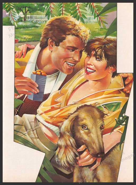 Catherine Huerta Artist 1980s Magazine Illustration 1984 Afghan Hound Couple Catherine Huerta