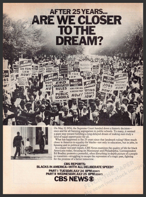 CBS News 1970s Print Advertisement 1979 "Blacks in America" CBS