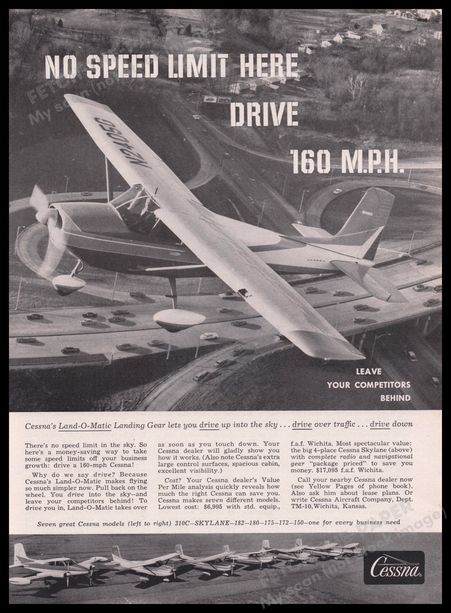 landing gear company 1959 Cessna Land-O-Matic Landing Gear Vintage Print Ad — Fetch-the-Paper