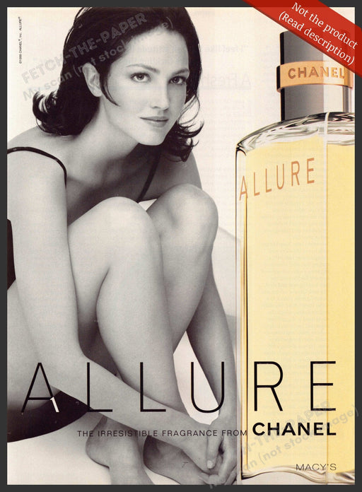 Chanel Allure 1990s Magazine Print Advertisement 1998 Legs Female Demure Fetch-the-Paper