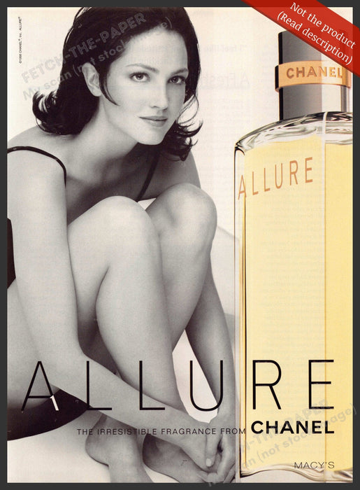 Chanel Allure 1990s Magazine Print Advertisement 1998 Legs Female Demure Fetch-the-Paper