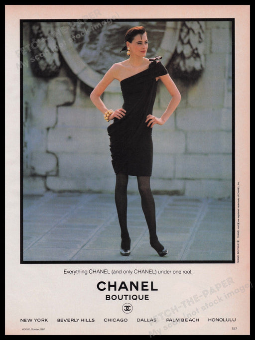 Chanel Boutique 1980s Print Advertisement Ad 1987 Fetch the Paper!
