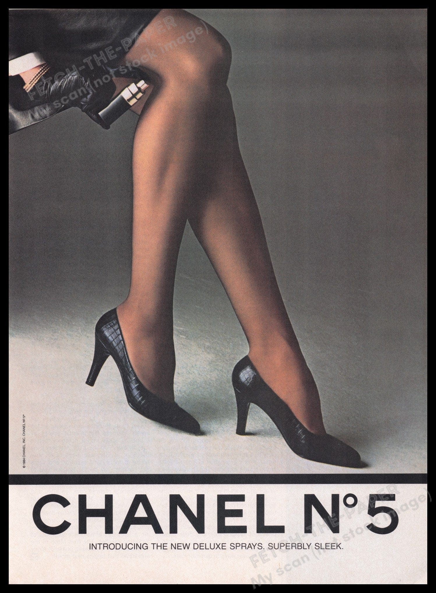 Chanel No. 5 1980s Print Advertisement Ad 1985 Legs Hosiery Sleek