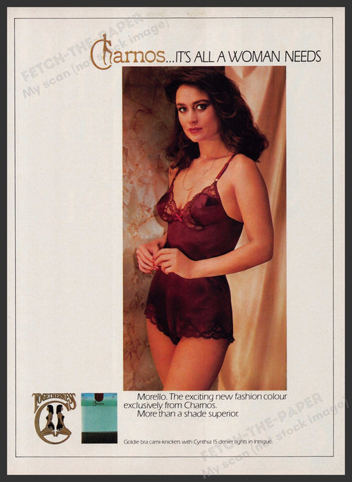 Charnos Lingerie Morello 1980s Print Advertisement Ad 1982 legs Fetch the Paper!